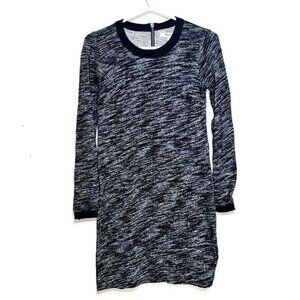 NWT Madewell Marled Contrast Back Zip Cotton knit Dress Sz XS